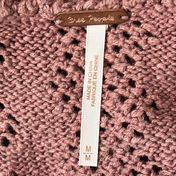 Free People Eloise Pullover Sweater Women's M Pointelle Knit Puff Sleeve Maeve - Picture 9 of 9